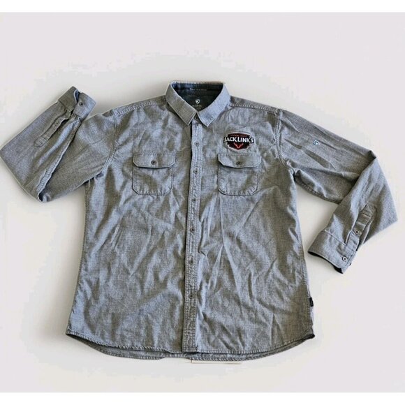 Kuhl Shirt Mens XL Gray Flannel Descendr LS Pockets Jack Links Snaks Patch 7244 - Picture 9 of 16